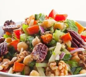 Nuts mix well with vegetables and whole grains