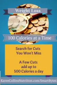 Lose weight with a few cuts of 100 calories that add up to 500 calories a day